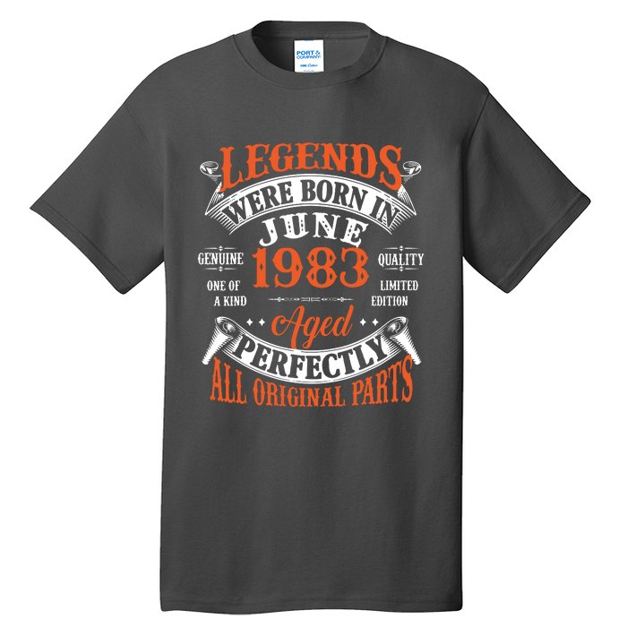 Legend 1983 Vintage 40th Birthday Born In June 1983 Tall T-Shirt