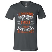 Legend 1983 Vintage 40th Birthday Born In June 1983 V-Neck T-Shirt