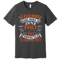 Legend 1983 Vintage 40th Birthday Born In June 1983 Premium T-Shirt