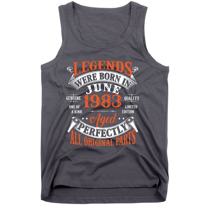 Legend 1983 Vintage 40th Birthday Born In June 1983 Tank Top