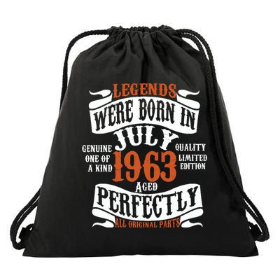 Legend 1963 Vintage 60th Birthday Born In July 1963 Drawstring Bag