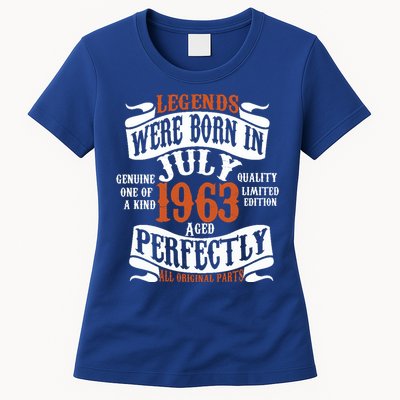 Legend 1963 Vintage 60th Birthday Born In July 1963 Womens T-Shirt