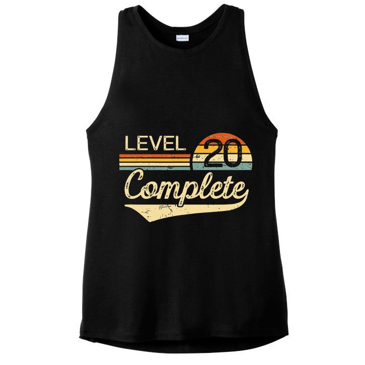 Level 20 Complete Vintage 20th Wedding Anniversary Ladies PosiCharge Tri-Blend Wicking Tank