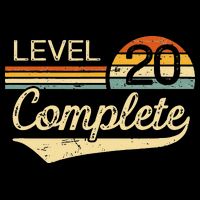 Level 20 Complete Vintage 20th Wedding Anniversary Button