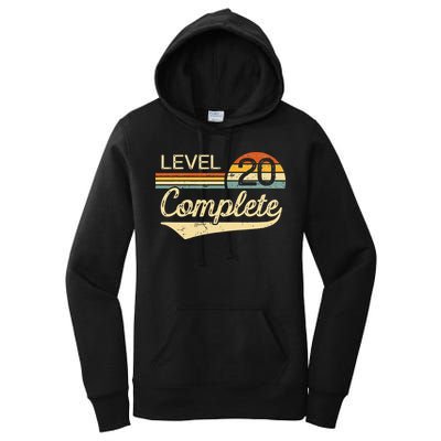 Level 20 Complete Vintage 20th Wedding Anniversary Women's Pullover Hoodie