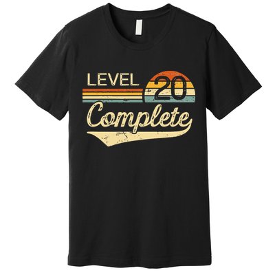 Level 20 Complete Vintage 20th Wedding Anniversary Premium T-Shirt