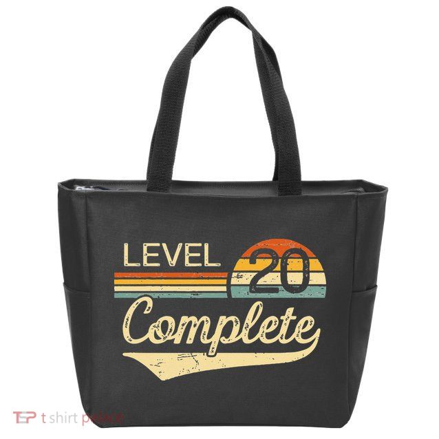 Level 20 Complete Vintage 20th Wedding Anniversary Zip Tote Bag
