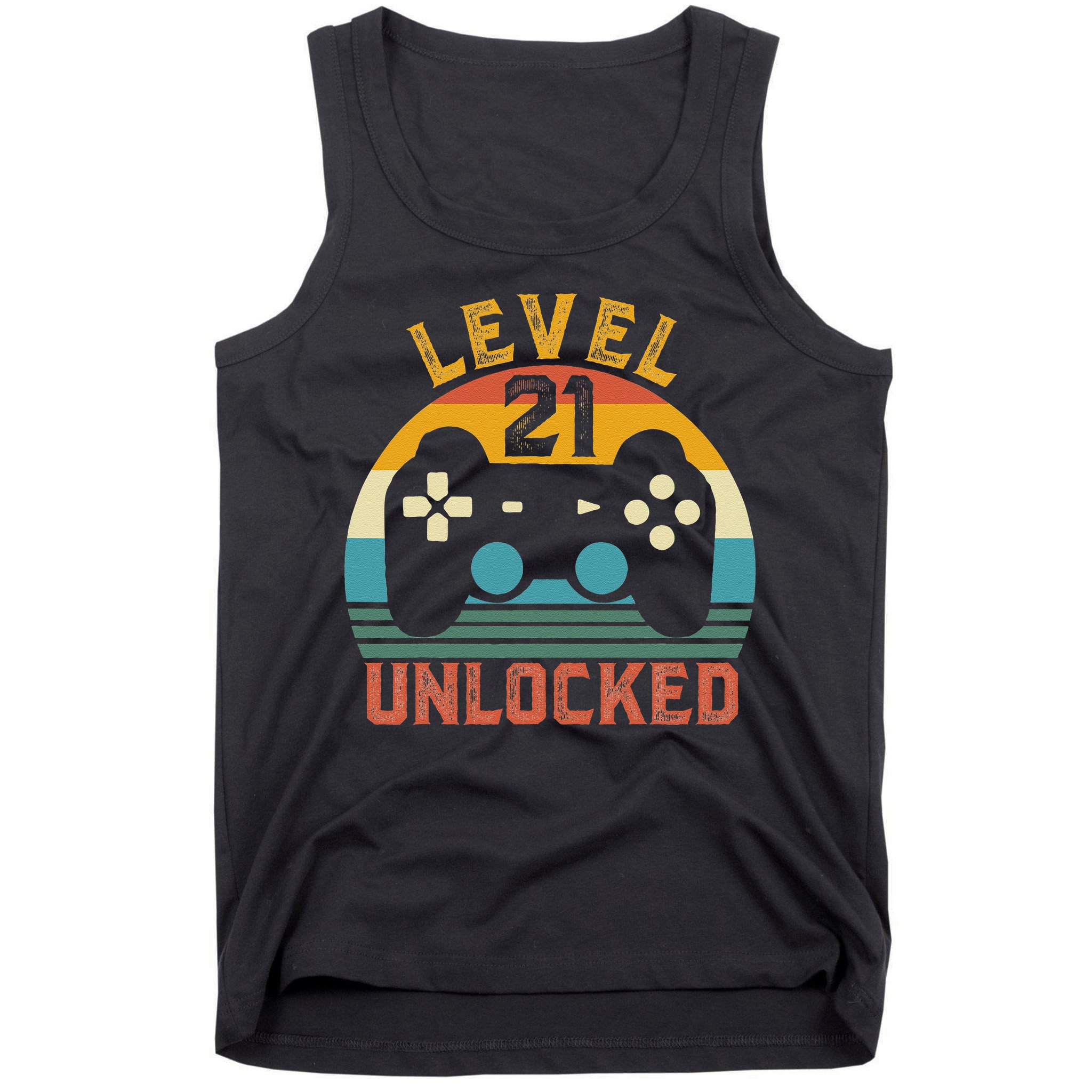 Level 21 Complete Vintage Video Gamer 21st Birthday Gift Tank Top