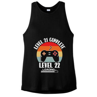 Level 21 Complete Level 22 Loading Vintage Birthday Video Game Ladies PosiCharge Tri-Blend Wicking Tank