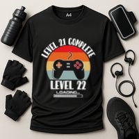 Level 21 Complete Level 22 Loading Vintage Birthday Video Game Performance Shirt