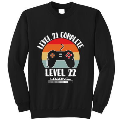 Level 21 Complete Level 22 Loading Vintage Birthday Video Game Sweatshirt