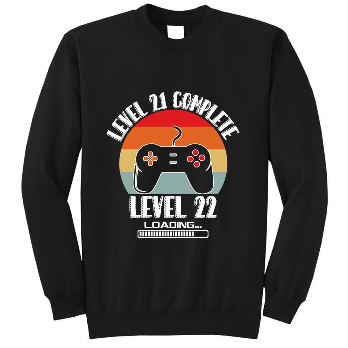 Level 21 Complete Level 22 Loading Vintage Birthday Video Game Sweatshirt