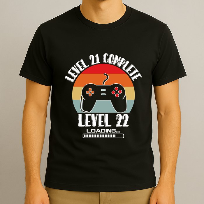 Level 21 Complete Level 22 Loading Vintage Birthday Video Game T-Shirt