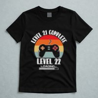 Level 21 Complete Level 22 Loading Vintage Birthday Video Game T-Shirt