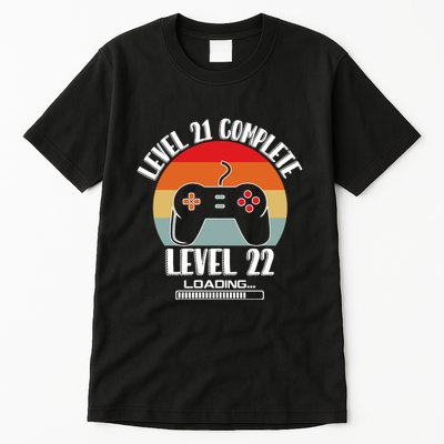 Level 21 Complete Level 22 Loading Vintage Birthday Video Game Tall T-Shirt