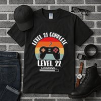 Level 21 Complete Level 22 Loading Vintage Birthday Video Game Tall T-Shirt