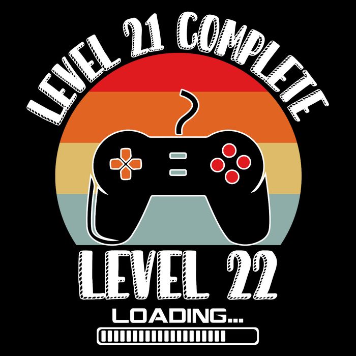 Level 21 Complete Level 22 Loading Vintage Birthday Video Game Bucket Hat