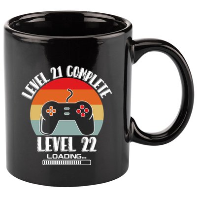 Level 21 Complete Level 22 Loading Vintage Birthday Video Game 11oz C Handle Ceramic Mug