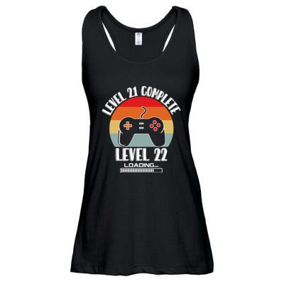 Level 21 Complete Level 22 Loading Vintage Birthday Video Game Ladies Essential Flowy Tank