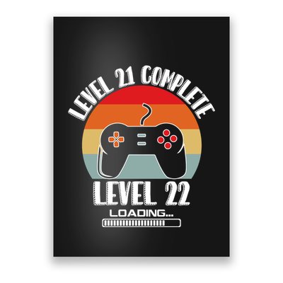 Level 21 Complete Level 22 Loading Vintage Birthday Video Game Poster