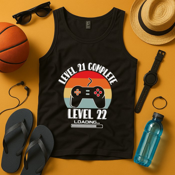 Level 21 Complete Level 22 Loading Vintage Birthday Video Game Tank Top