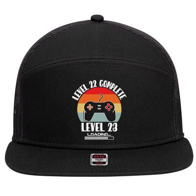 Level 22 Complete Level 23 Loading Vintage Birthday Video Game 7 Panel Mesh Trucker Snapback Hat