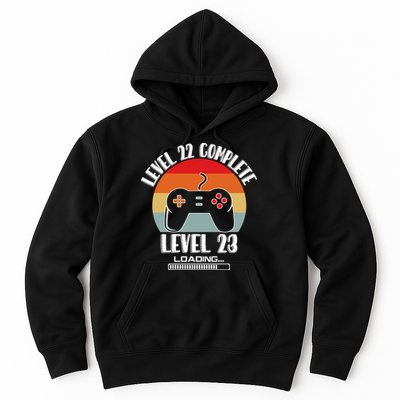 Level 22 Complete Level 23 Loading Vintage Birthday Video Game Hoodie