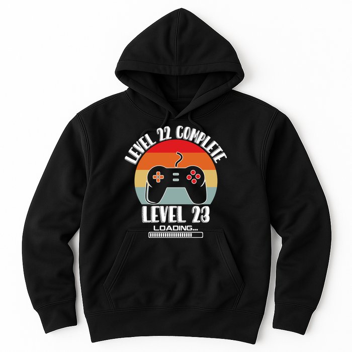 Level 22 Complete Level 23 Loading Vintage Birthday Video Game Hoodie