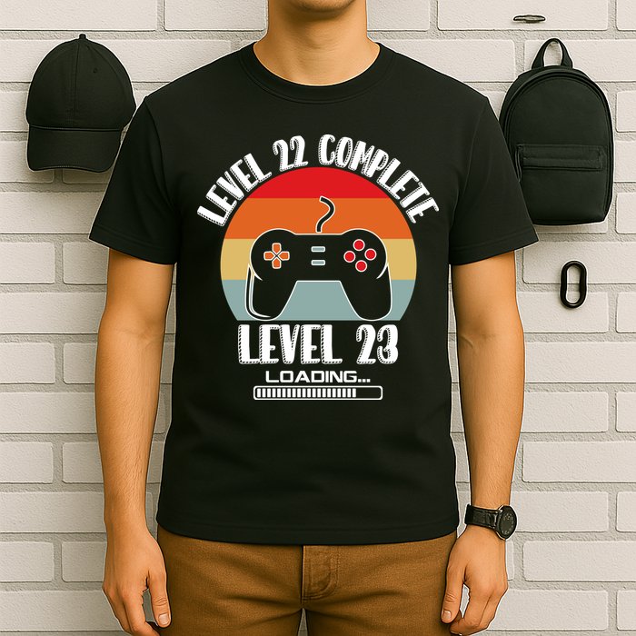 Level 22 Complete Level 23 Loading Vintage Birthday Video Game T-Shirt