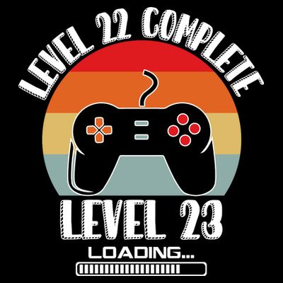 Level 22 Complete Level 23 Loading Vintage Birthday Video Game T-Shirt