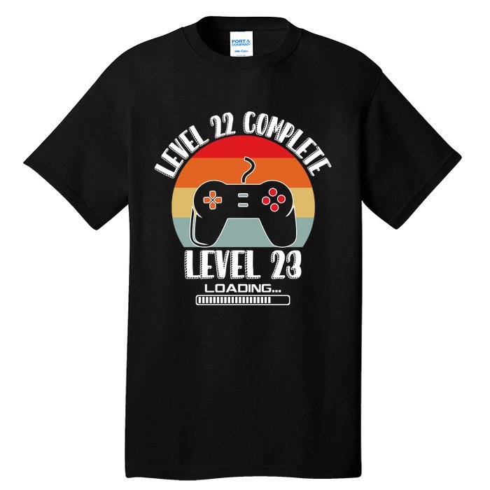 Level 22 Complete Level 23 Loading Vintage Birthday Video Game Tall T-Shirt