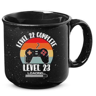 Level 22 Complete Level 23 Loading Vintage Birthday Video Game 15oz Campfire Ceramic Mug