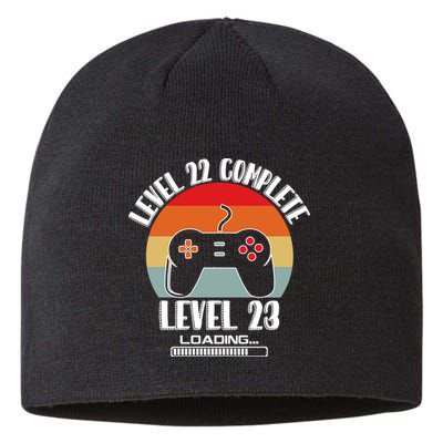 Level 22 Complete Level 23 Loading Vintage Birthday Video Game Sustainable Beanie