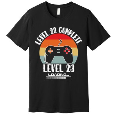 Level 22 Complete Level 23 Loading Vintage Birthday Video Game Premium T-Shirt