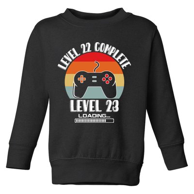 Level 22 Complete Level 23 Loading Vintage Birthday Video Game Toddler Sweatshirt