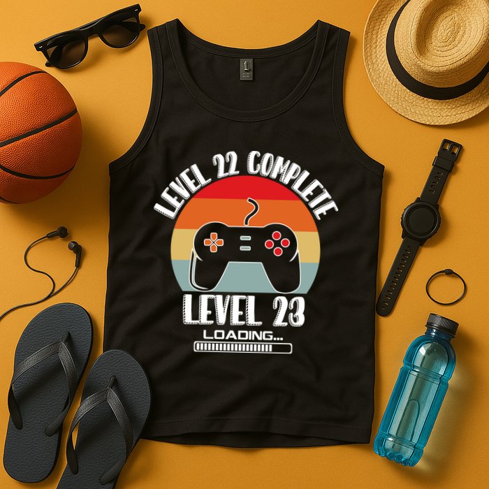 Level 22 Complete Level 23 Loading Vintage Birthday Video Game Tank Top