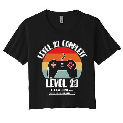 Level 22 Complete Level 23 Loading Vintage Birthday Video Game Crop Top