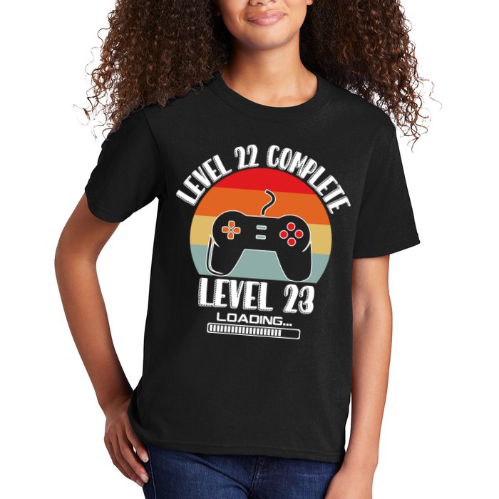 Level 22 Complete Level 23 Loading Vintage Birthday Video Game Kids T-Shirt