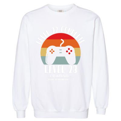 Level 22 Complete Level 23 Loading Vintage Birthday Video Game Garment-Dyed Sweatshirt