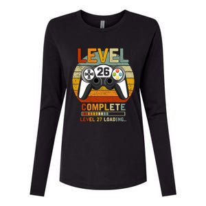 Level 26 Complete Level 27 Loading Gamers 26th Birthday Gift Womens Cotton Relaxed Long Sleeve T-Shirt