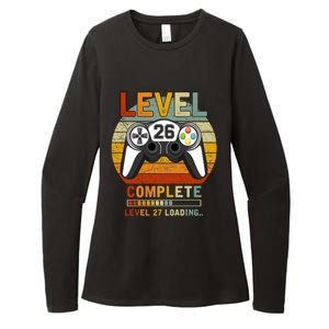 Level 26 Complete Level 27 Loading Gamers 26th Birthday Gift Womens CVC Long Sleeve Shirt