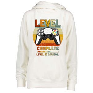 Level 26 Complete Level 27 Loading Gamers 26th Birthday Gift Womens Funnel Neck Pullover Hood