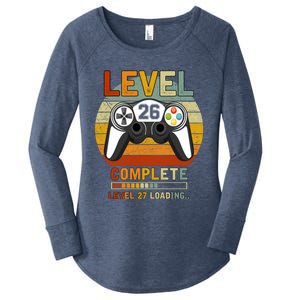 Level 26 Complete Level 27 Loading Gamers 26th Birthday Gift Women's Perfect Tri Tunic Long Sleeve Shirt