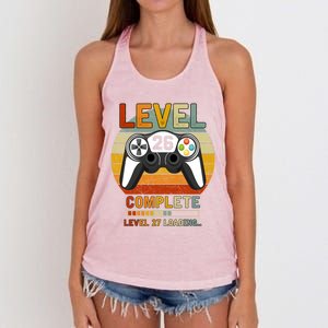 Level 26 Complete Level 27 Loading Gamers 26th Birthday Gift Women's Knotted Racerback Tank