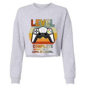 Level 26 Complete Level 27 Loading Gamers 26th Birthday Gift Cropped Pullover Crew