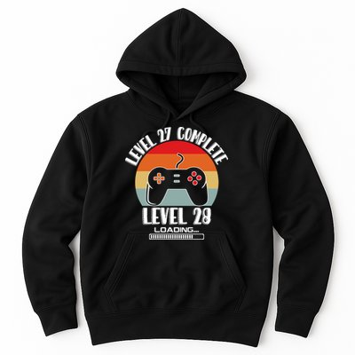 Level 27 Complete Level 28 Loading Vintage Birthday Video Game Hoodie