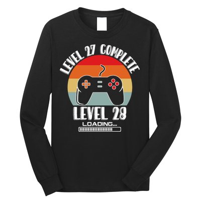 Level 27 Complete Level 28 Loading Vintage Birthday Video Game Long Sleeve Shirt