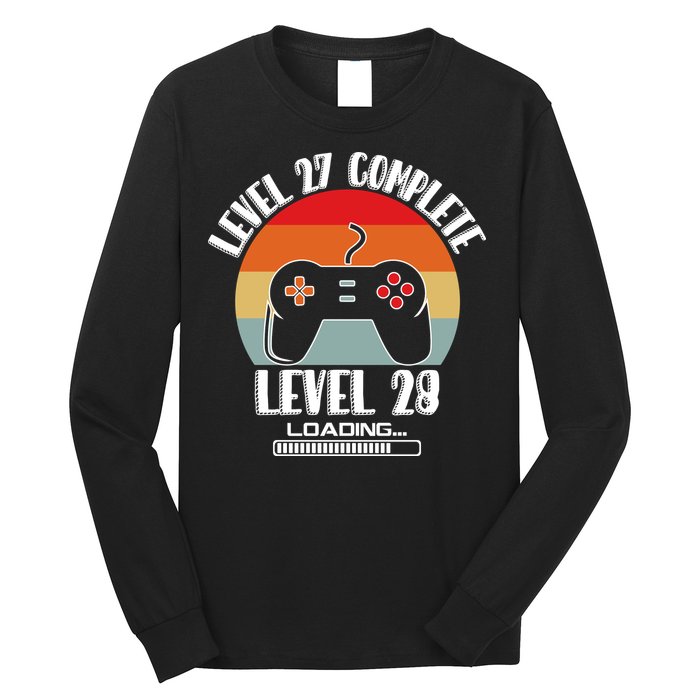 Level 27 Complete Level 28 Loading Vintage Birthday Video Game Long Sleeve Shirt