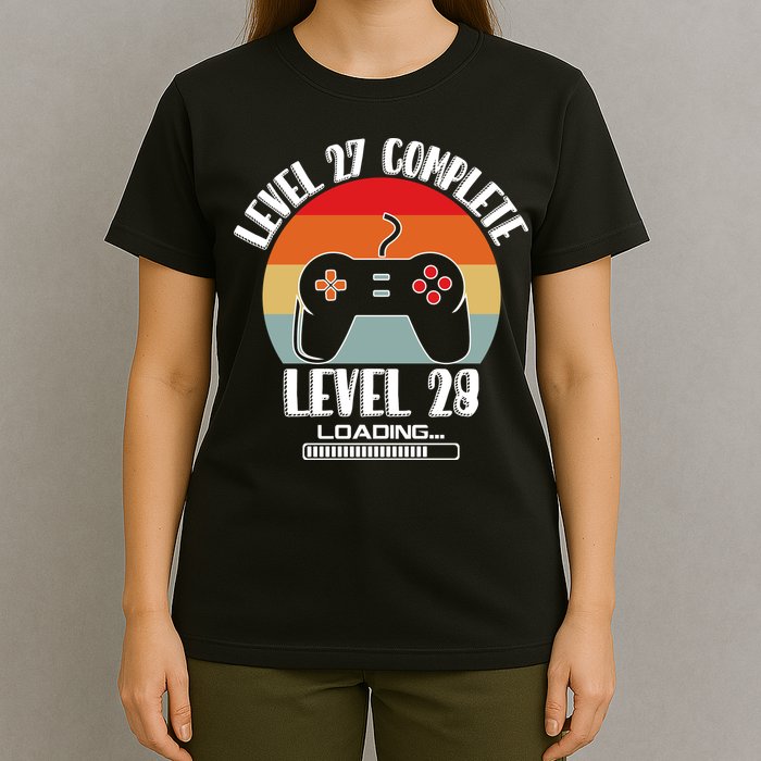 Level 27 Complete Level 28 Loading Vintage Birthday Video Game T-Shirt