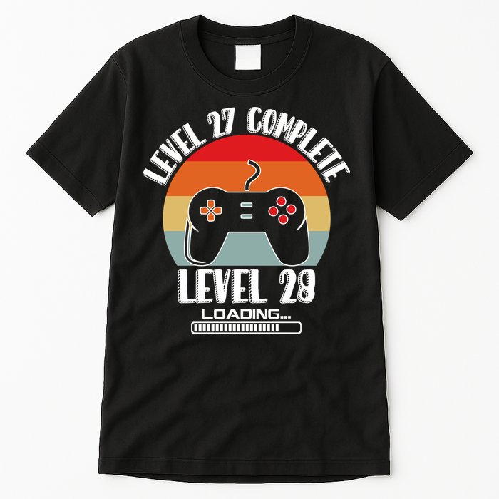 Level 27 Complete Level 28 Loading Vintage Birthday Video Game Tall T-Shirt